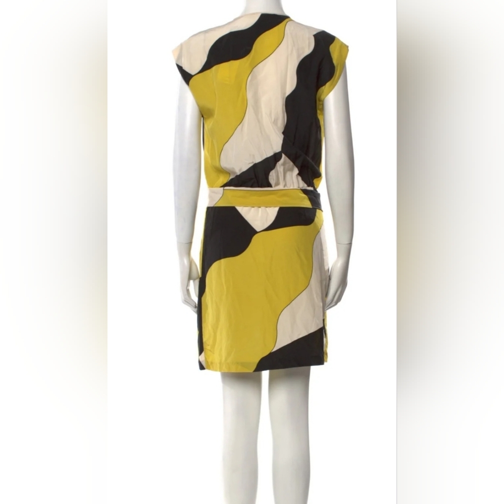 Diane von Furstenbeeg Abstract Print Draped Wrap Silk Dress Size 6 - Picture 5 of 12